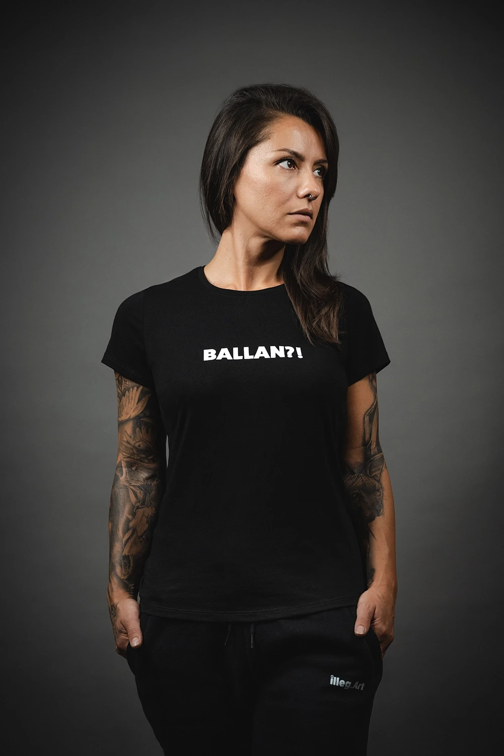 Frauen T-Shirt Ballan?! black 1