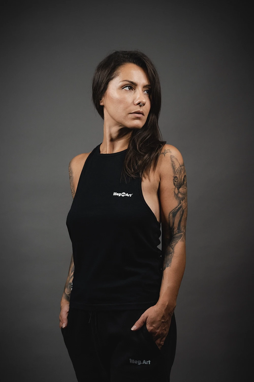 Frauen Tanktop illeg.Art black